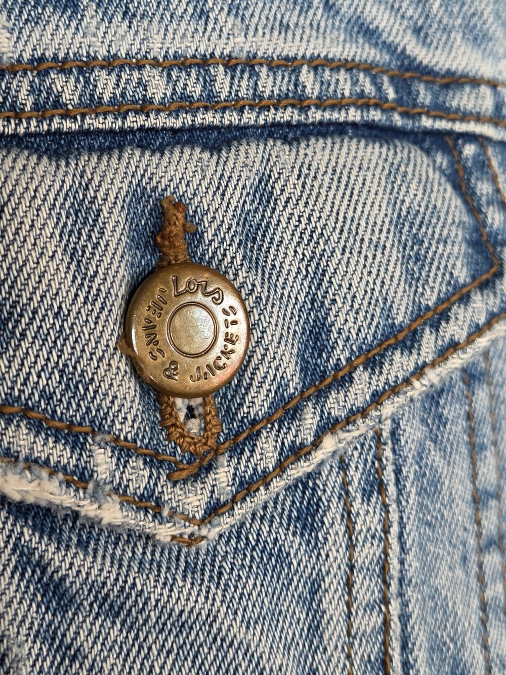Vintage Lois Jeans Distressed Denim Trucker Jacket - Picture 5 of 8